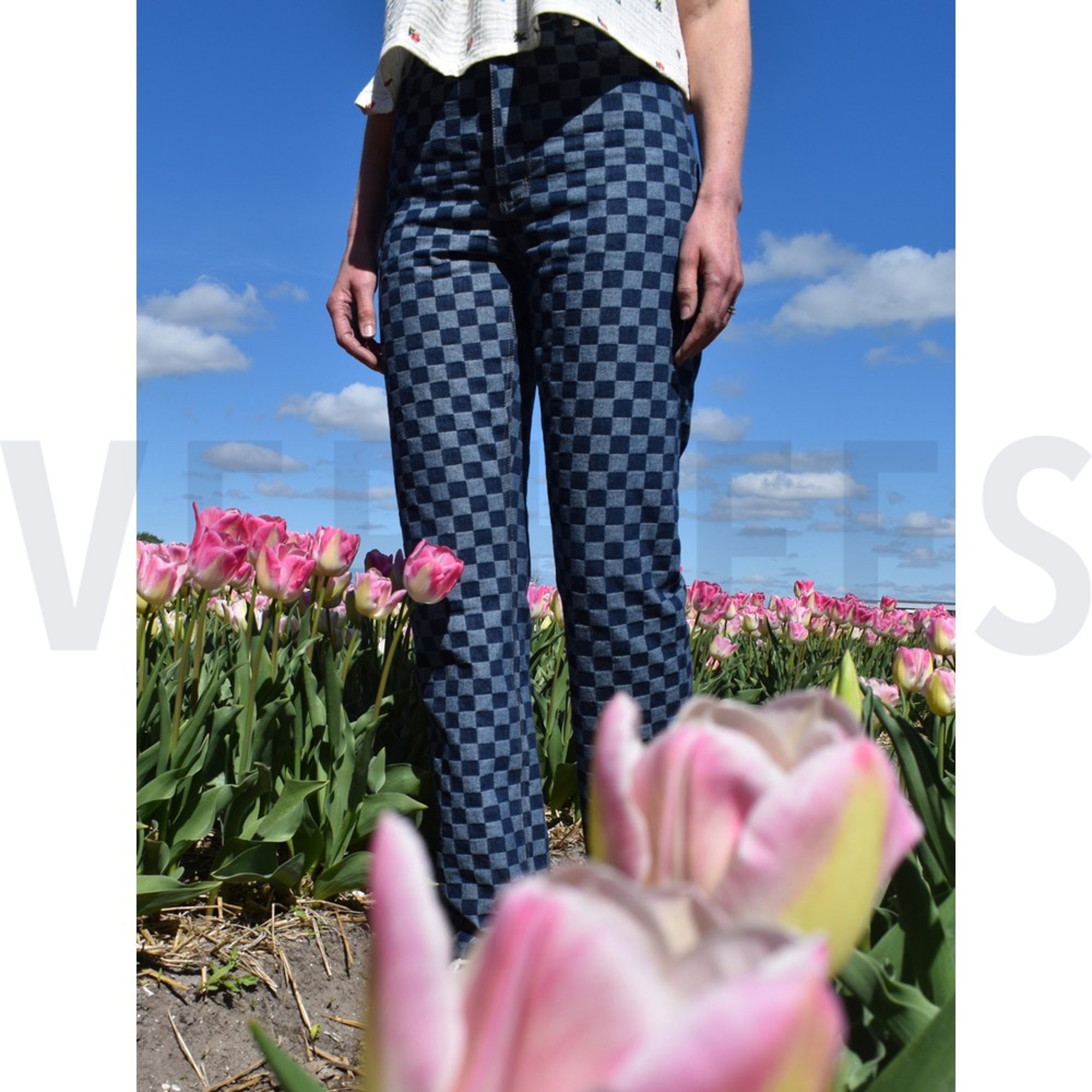 DENIM JACQUARD CHECKS JEANS (high resolution) #5