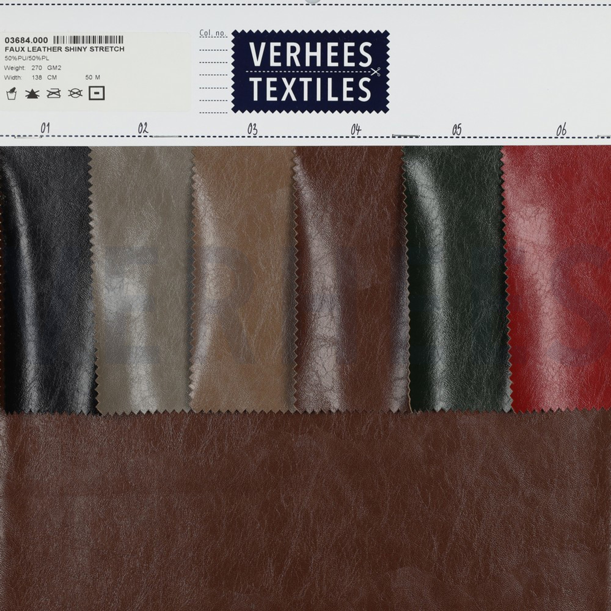 FAUX LEATHER SHINY STRETCH BROWN (high resolution) #5