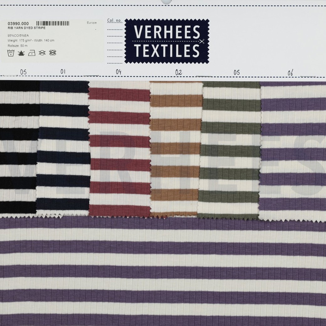 RIB YARN DYED STRIPE DARK BLUSH #5