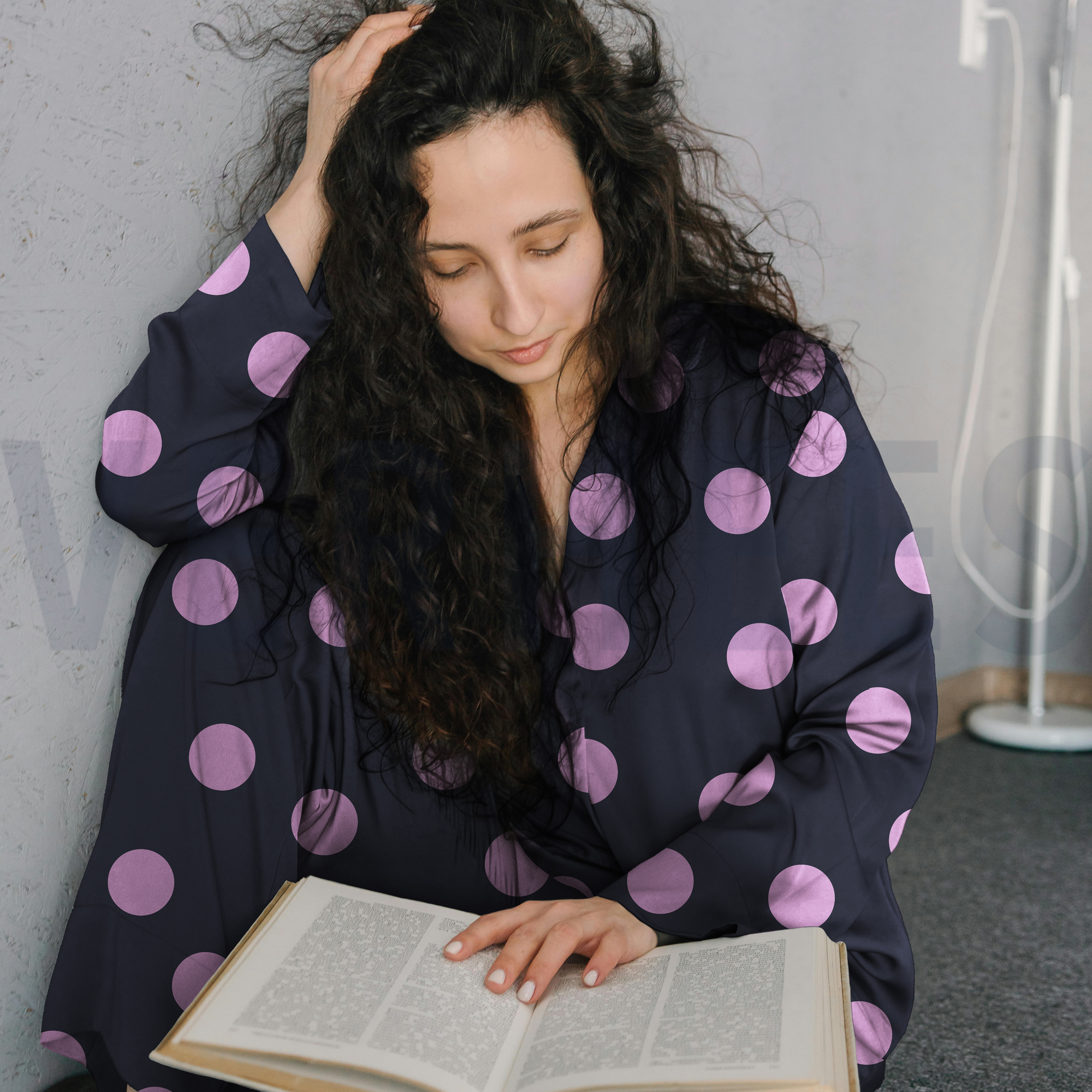 FLANNEL DOTS NAVY (high resolution) #5