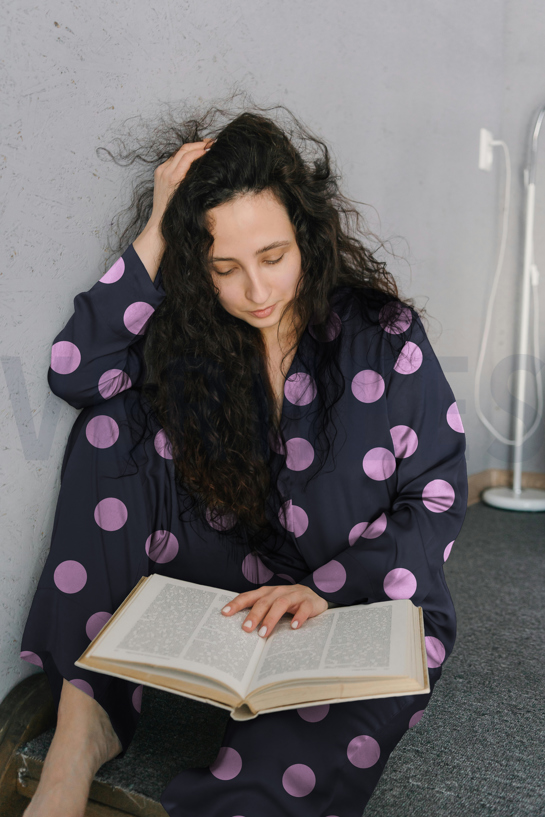 FLANNEL DOTS LAVENDER #7