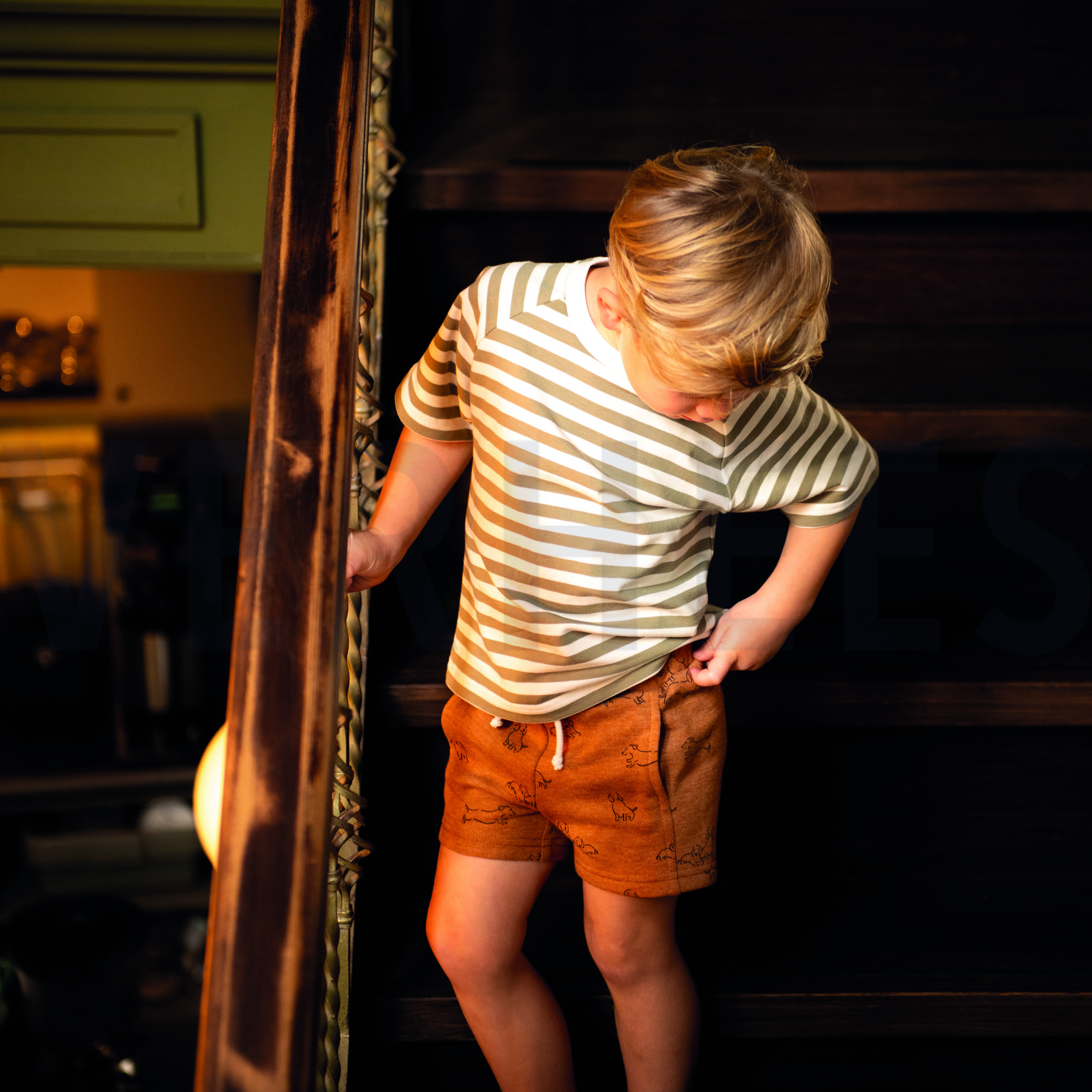 FRENCH TERRY YARN DYED STRIPES JEANS (high resolution) #5