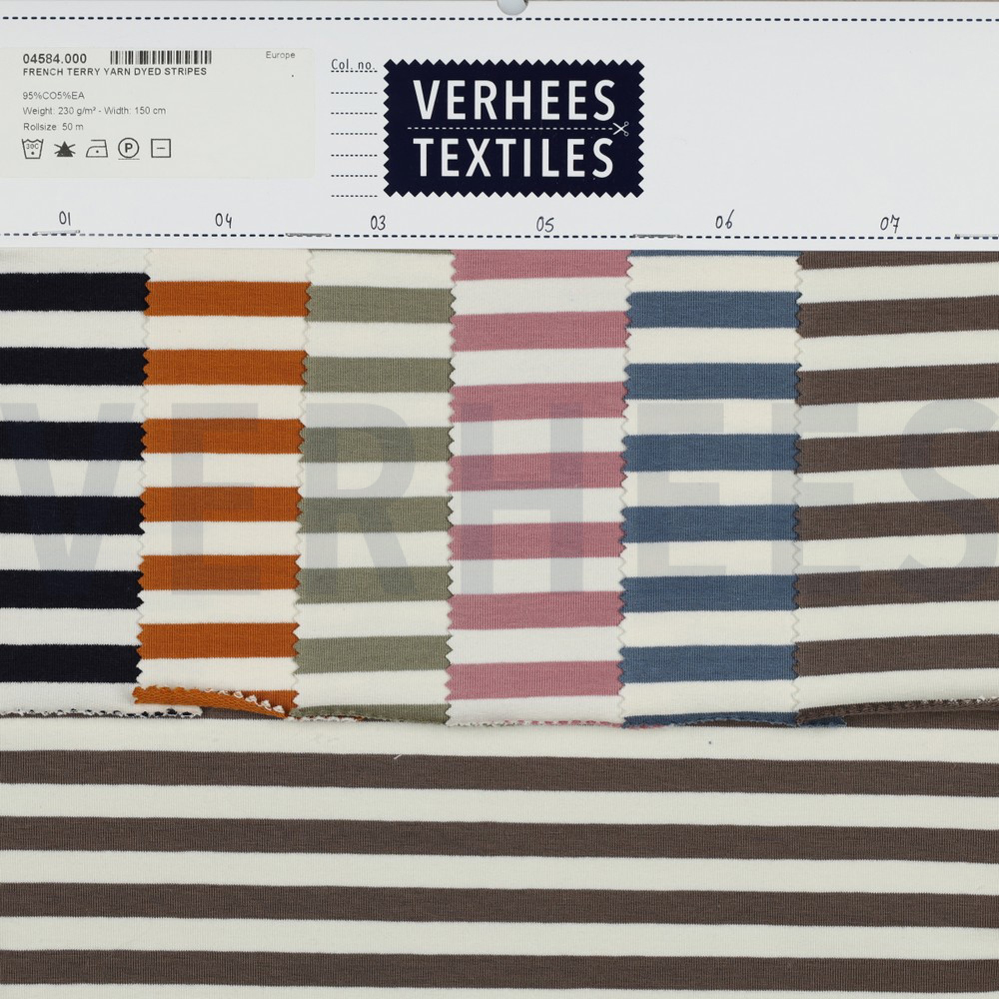 FRENCH TERRY YARN DYED STRIPES MOSS GREEN / OFF WHITE (high resolution) #5