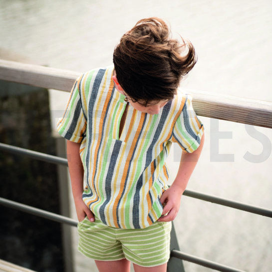 TOWELLING YARN DYED STRIPES OLD ROSE / OFF WHITE #7