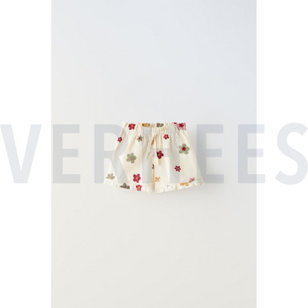 COTTON VOILE EMBROIDERY FLOWERS SAND #5