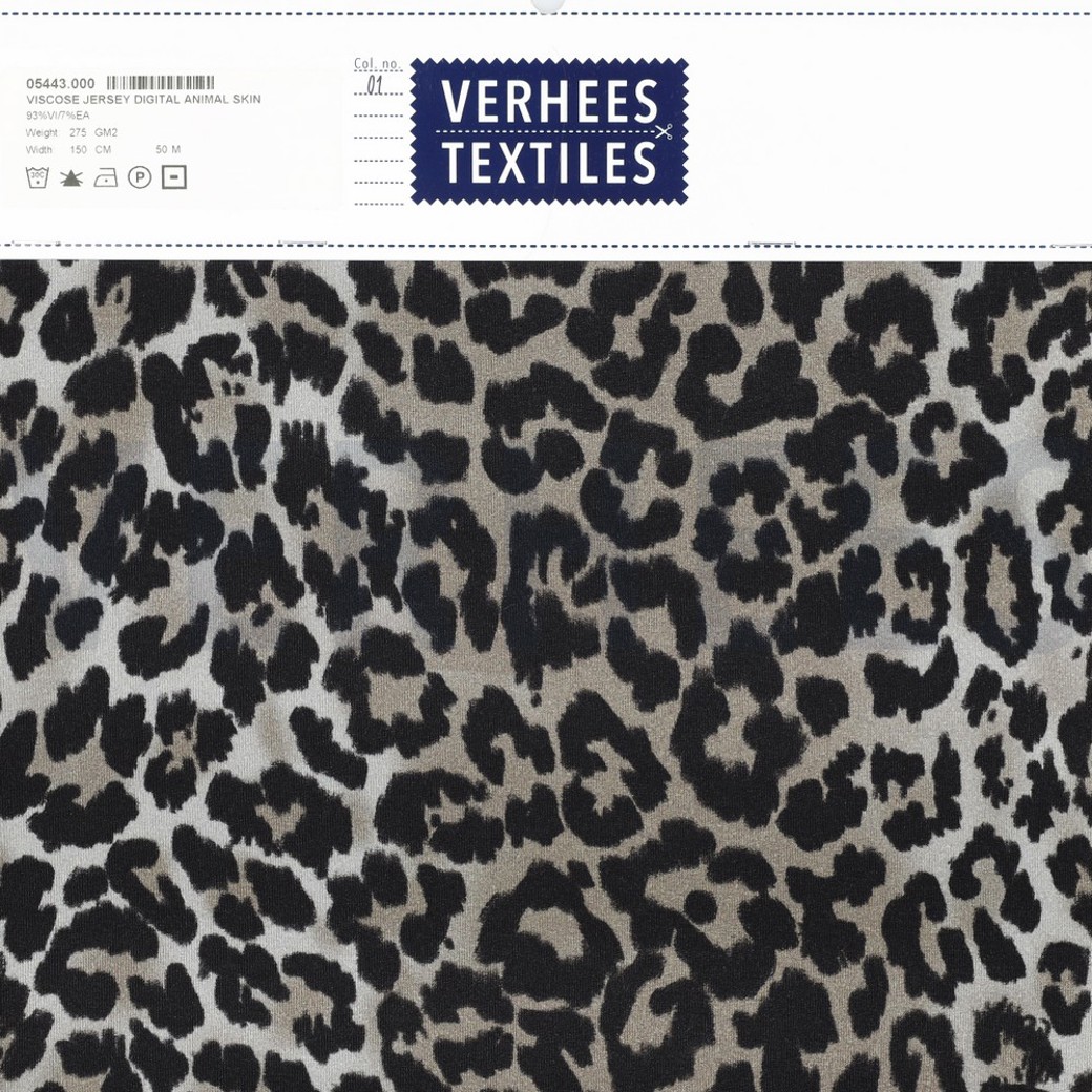 VISCOSE JERSEY DIGITAL ANIMAL SKIN BLACK #5