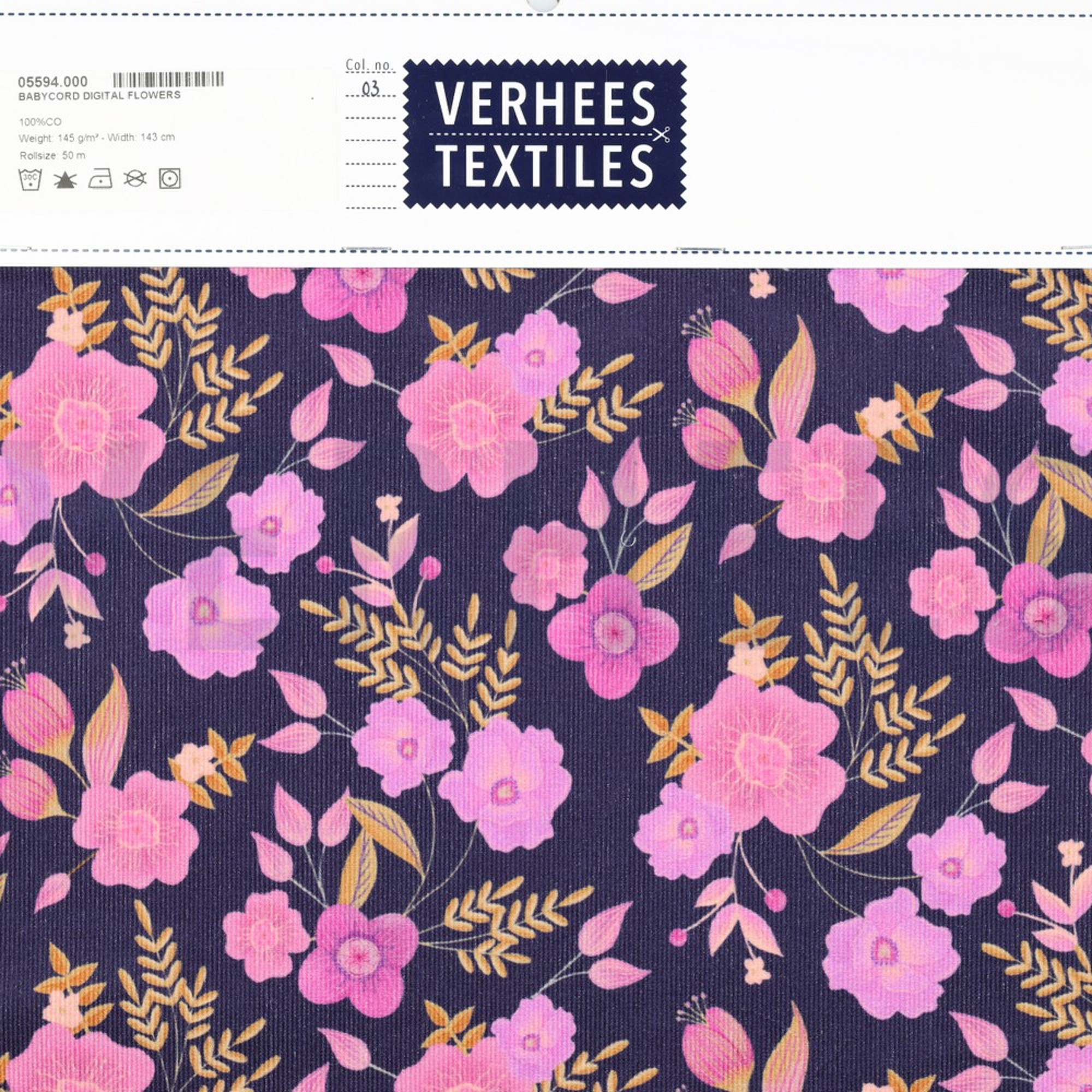 BABYCORD DIGITAL FLOWERS NAVY (high resolution) #5