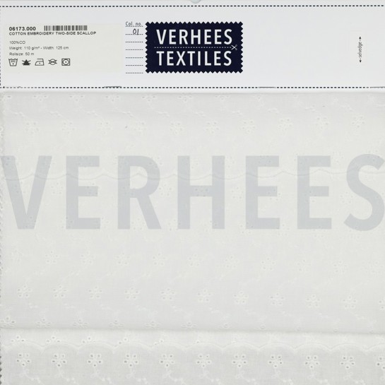 KATOEN EMBROIDERY TWEEZIJDS GOLF WIT #7