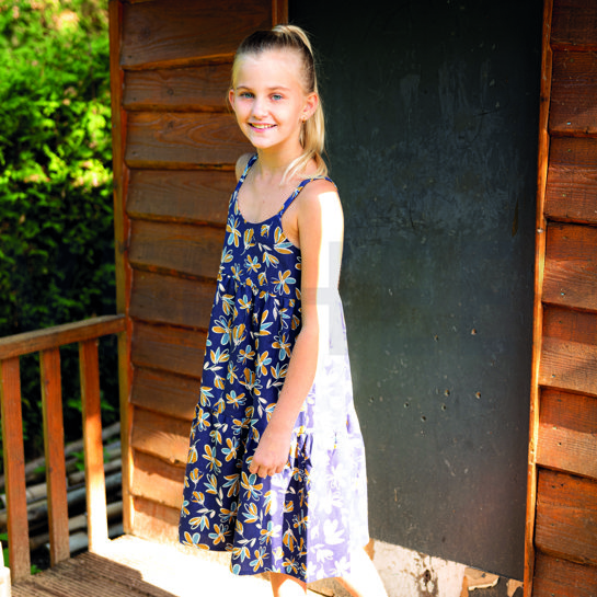 LINEN VISCOSE WASHED FLOWERS BRICK #7