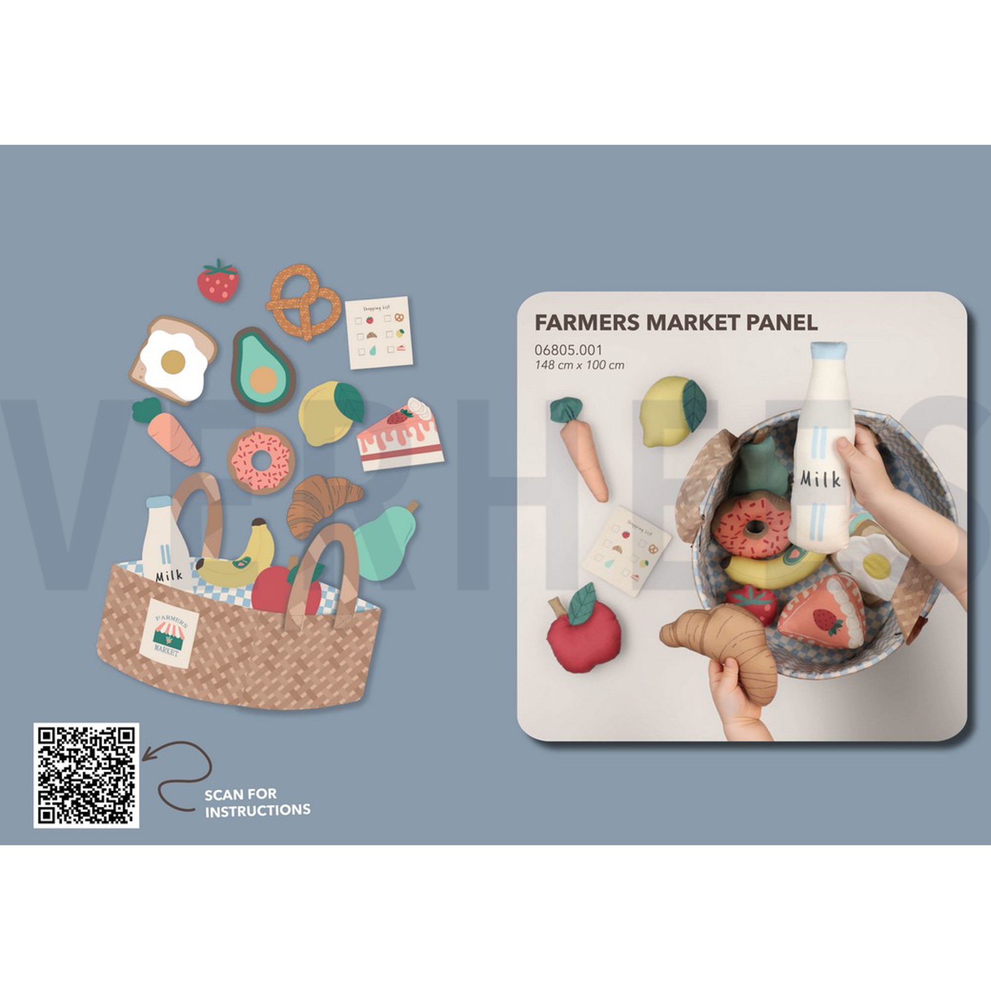 FINE POPLIN DIGITAL PANEL FARMERS MARKET LIGHT BLUE (high resolution) #5