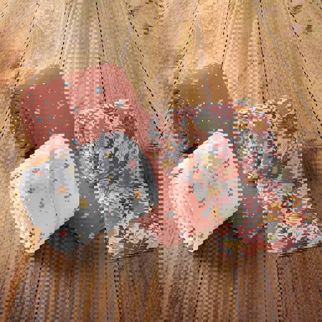 JERSEY GOTS FLOWERS BRIQUE #5