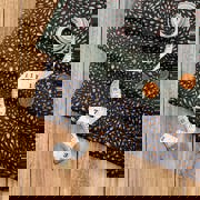 COTTON SATIN STRETCH LEAVES ARMY GREEN (thumbnail) #5