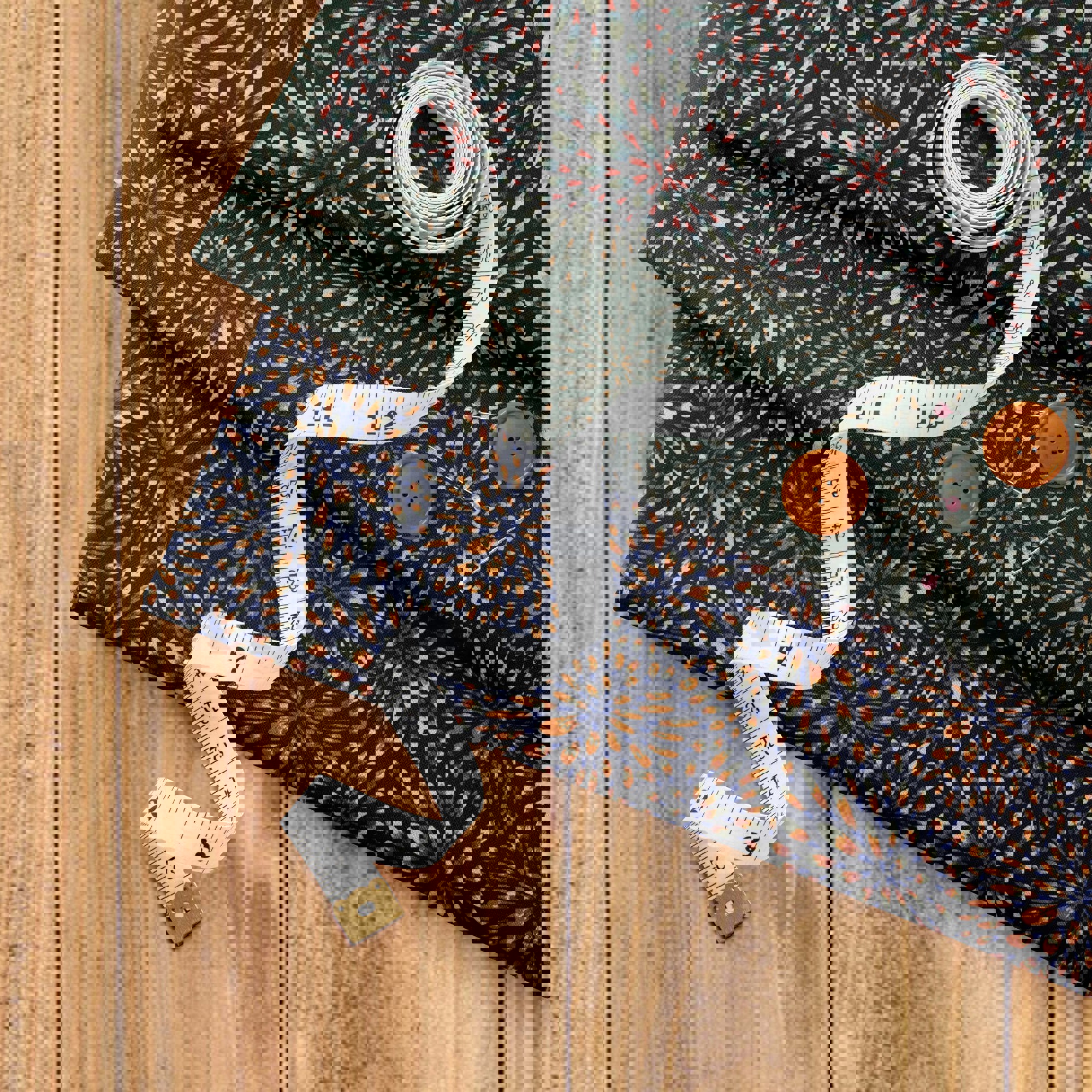 COTTON SATIN STRETCH LEAVES ARMY GREEN (high resolution) #5