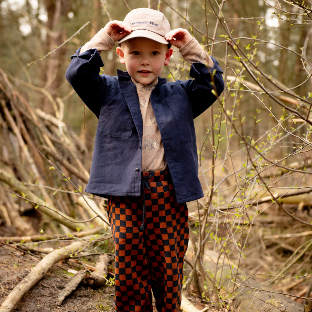 WAFFLE JERSEY CHECK BROWN #6
