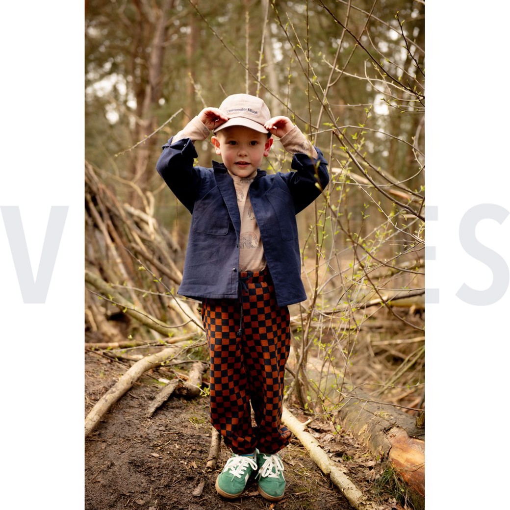 WAFFLE JERSEY CHECK BROWN #6