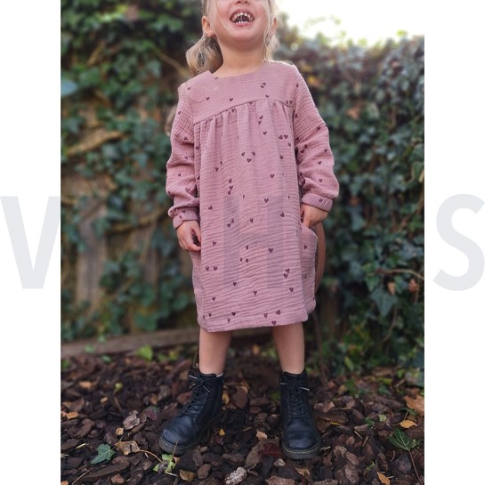 DOUBLE GAUZE SMALL HEARTS NILE #7