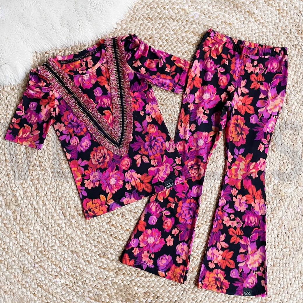 JERSEY DIGITAL FLOWERS BLACK #6