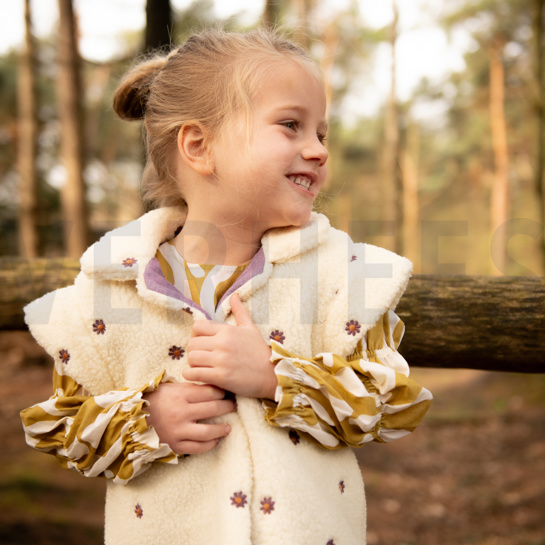 TEDDY EMBROIDERY FLOWERS ECRU #7