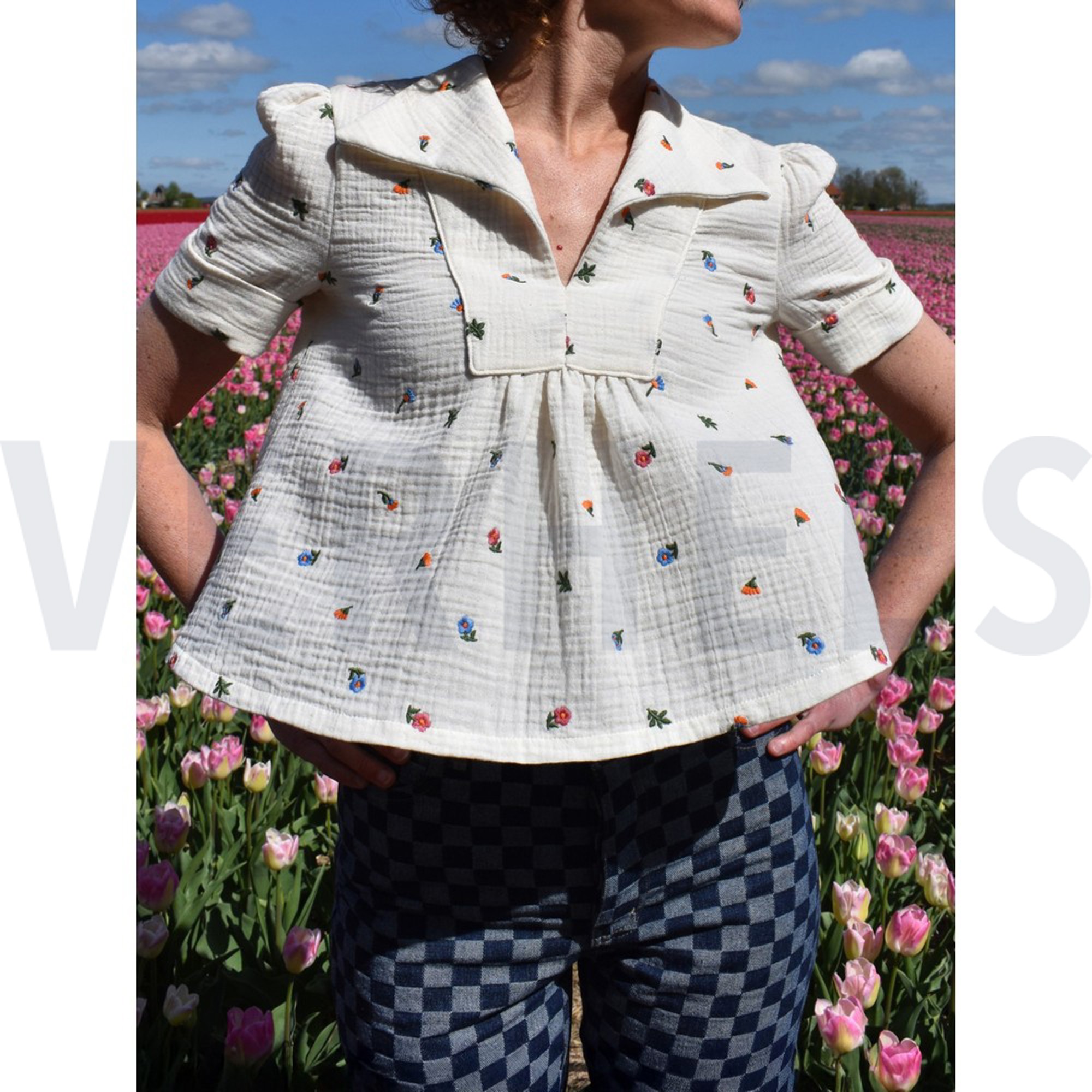 DOUBLE GAUZE EMBROIDERY FLOWERS NATURAL WASHED (high resolution) #6