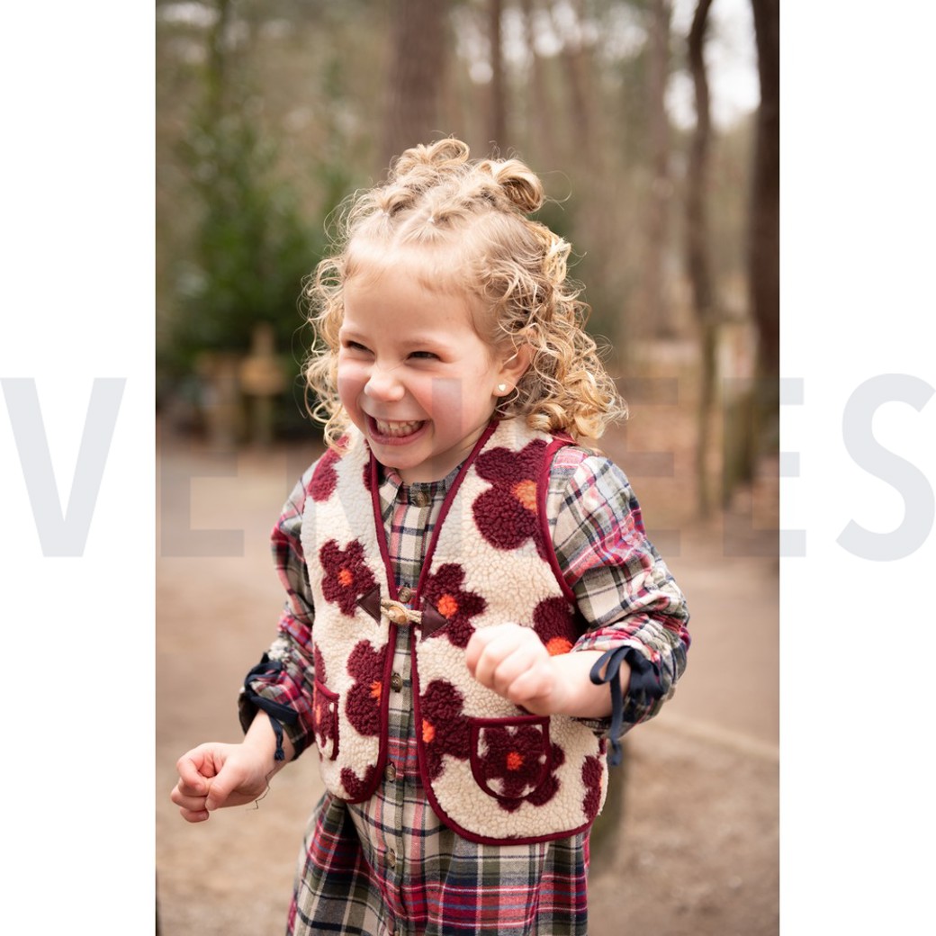 TEDDY FLOWERS BEIGE/WINE RED #6