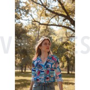 COTTON SATIN DIGITAL RESONATE NEON NERIDA HANSEN BLUE (thumbnail) #6