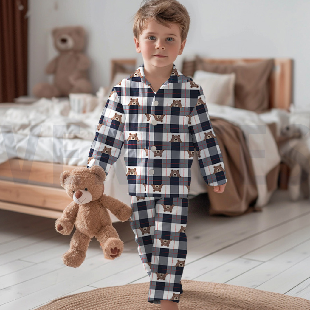 FLANNEL BEAR CHECK NAVY #6