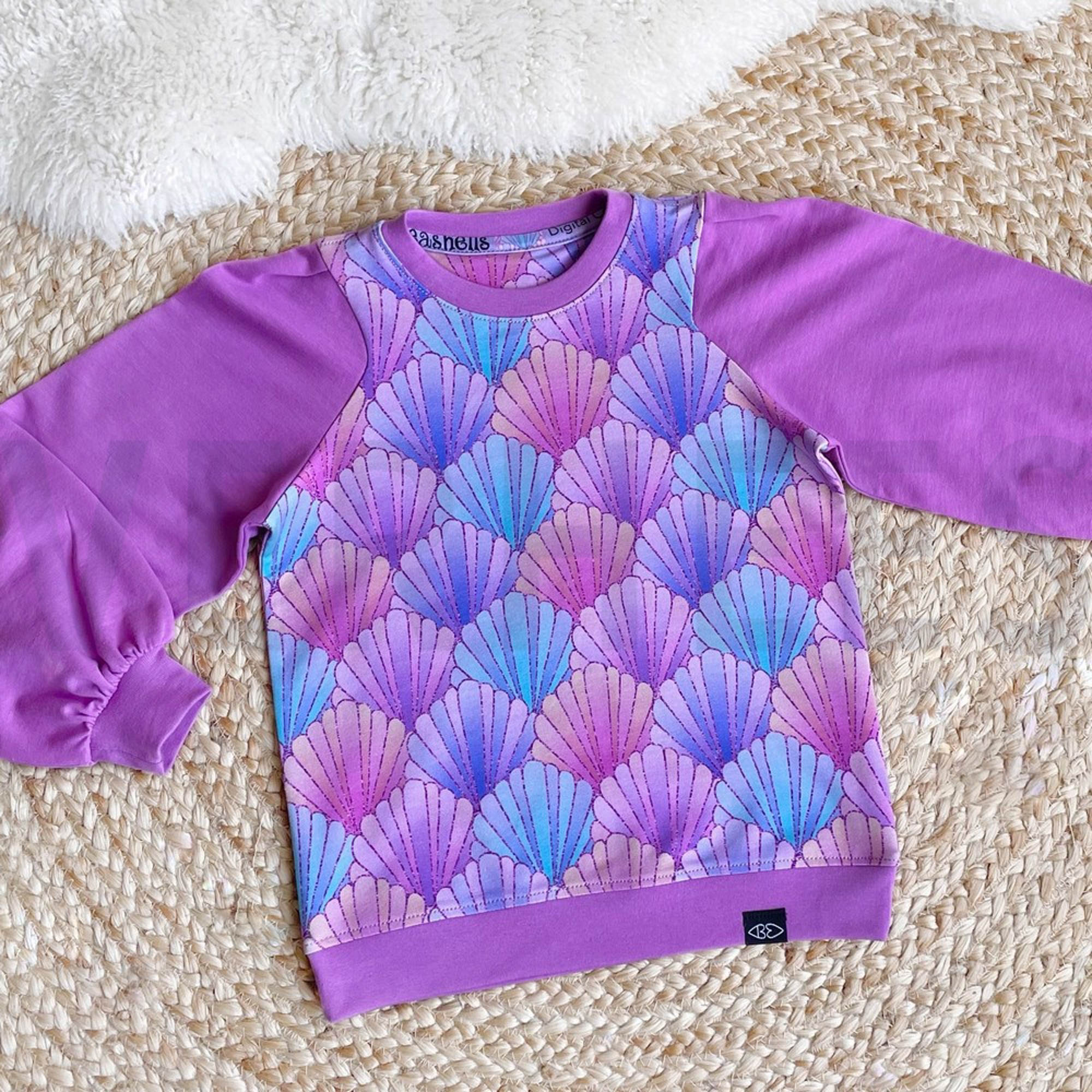 FRENCH TERRY DIGITAL SEASHELLS PURPLE (high resolution) #6