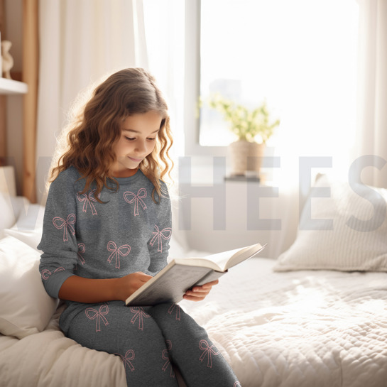 JERSEY MELANGE GLITZER SCHLEIFEN ECRU MELIERT #7