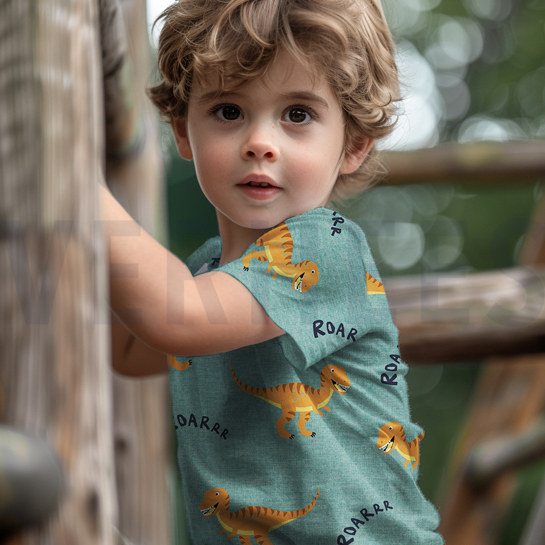 JERSEY MELANGE DINOSAURIER ECRU MELIERT #7