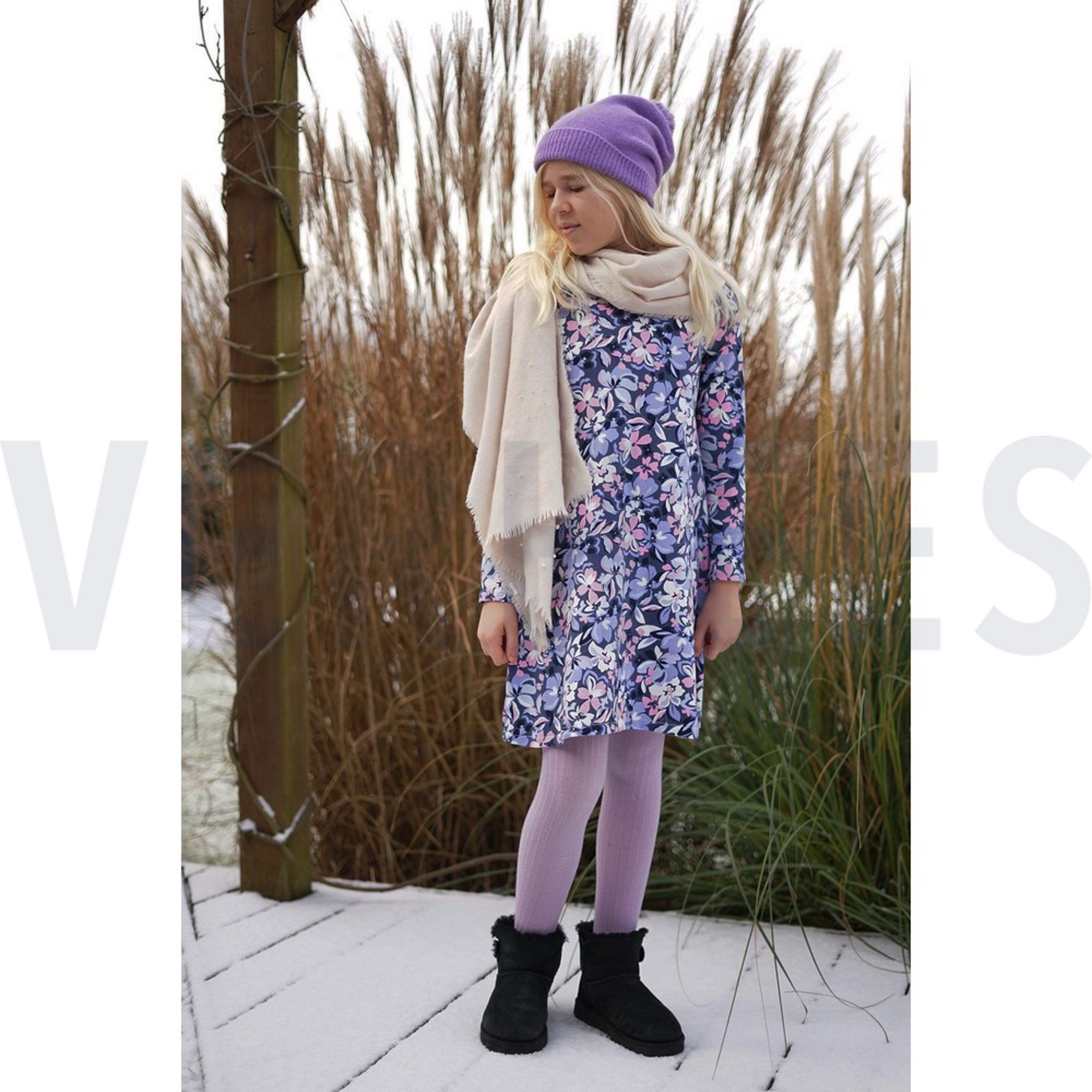 FRENCH TERRY FLOWERS PURPLE / OCHRE (high resolution) #6