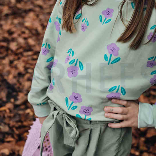 FRENCH TERRY FLEURS BLANC CASSÉ #7