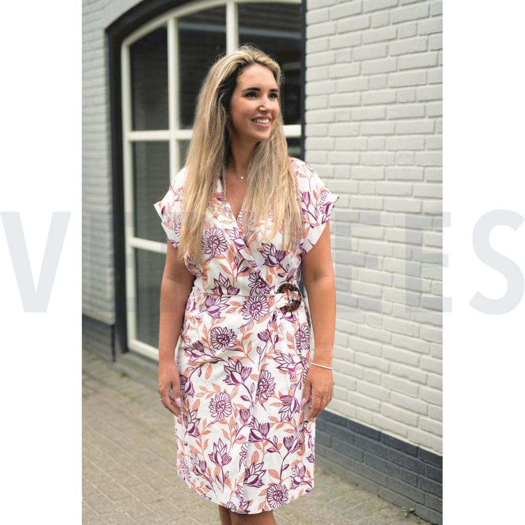 LINEN VISCOSE FLOWERS PINK #6