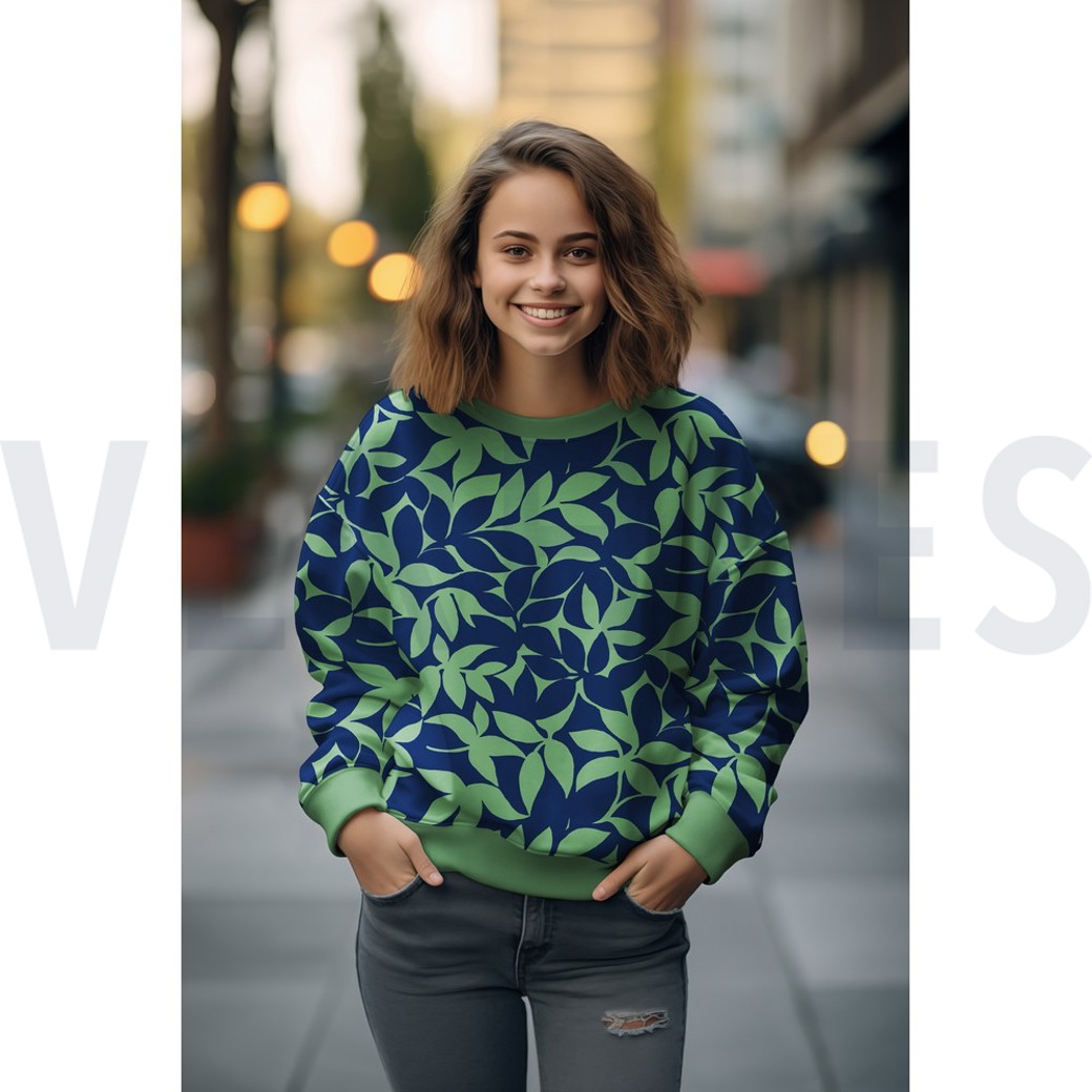 SOFT SWEAT LEAVES GREEN / NAVY #6