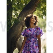 COTTON VOILE DIGITAL FLOWERS PURPLE (thumbnail) #6
