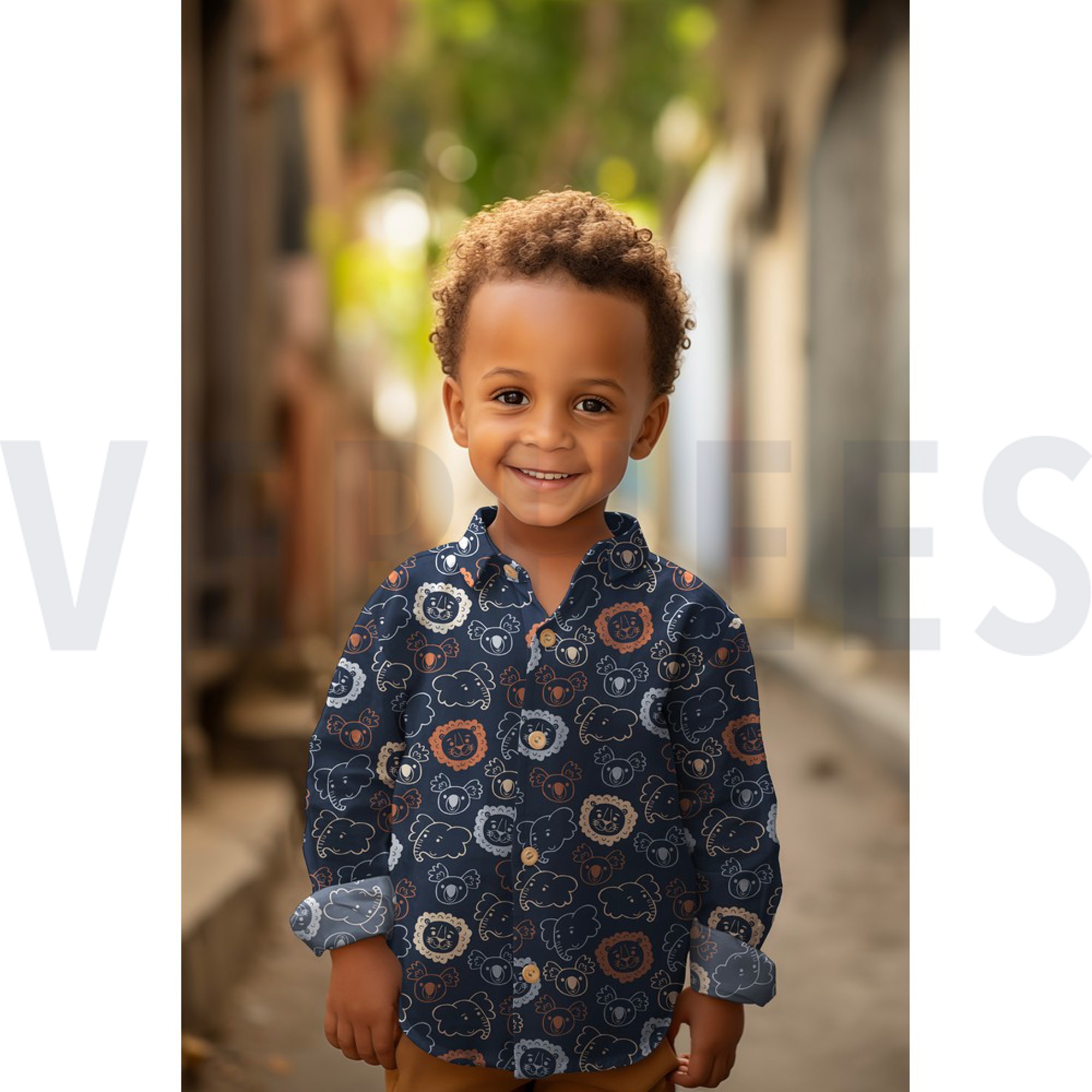 FINE POPLIN SAFARI ANIMALS DARK GREEN (high resolution) #6