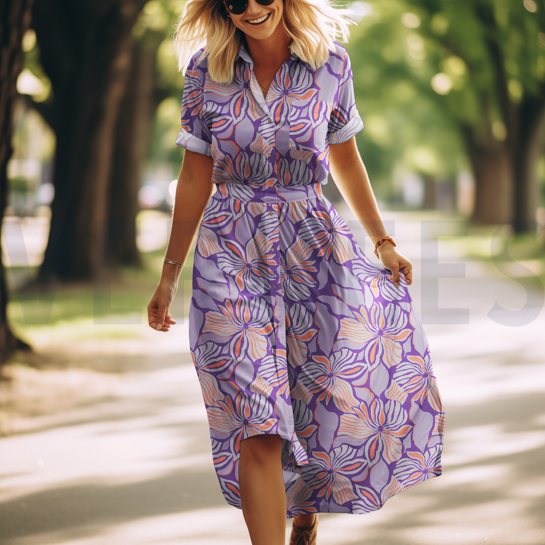 LENZING™ ECOVERO™ BLOEMEN LAVENDEL #7