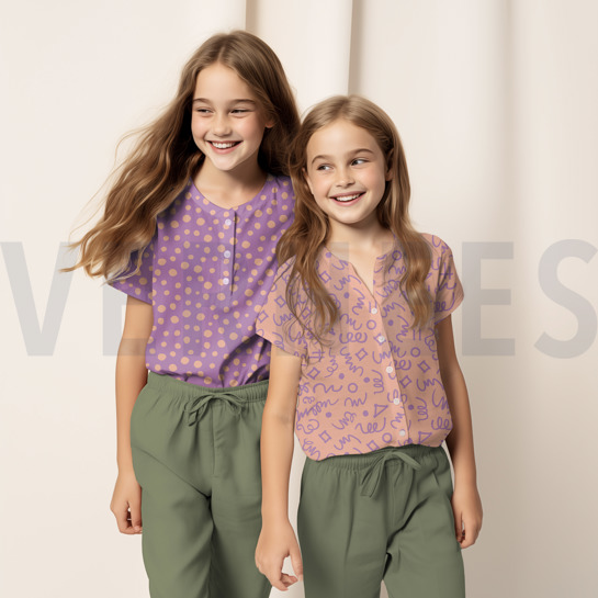 KATOENEN POPLIN GEOMETRISCH DONKERBLAUW / PETROL #7