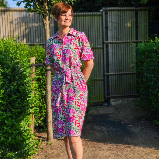 VISKOSE RADIANCE DIGITAL BLUMEN LILA/VIOLETT #7