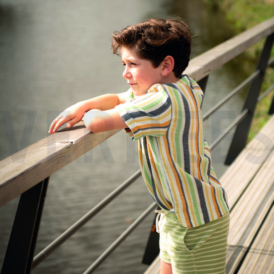 DOUBLE GAUZE GARENGEVERFD STREPEN MULTICOLOR #7