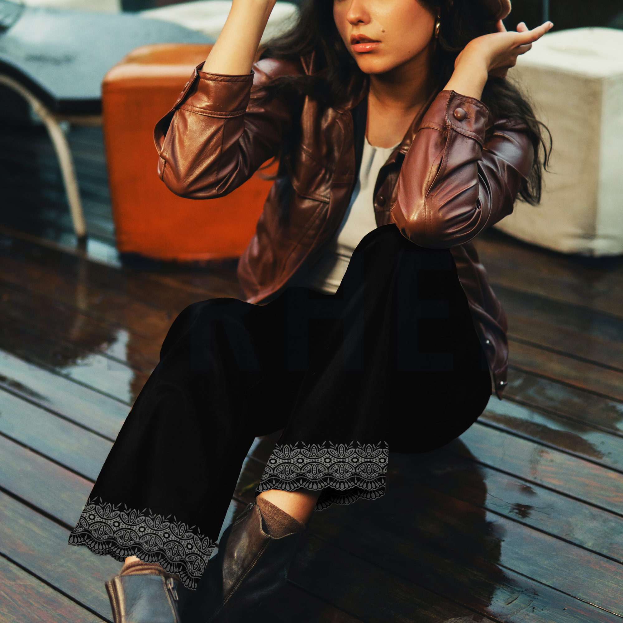 LINEN ONE-SIDE BORDER ECRU (high resolution) #6