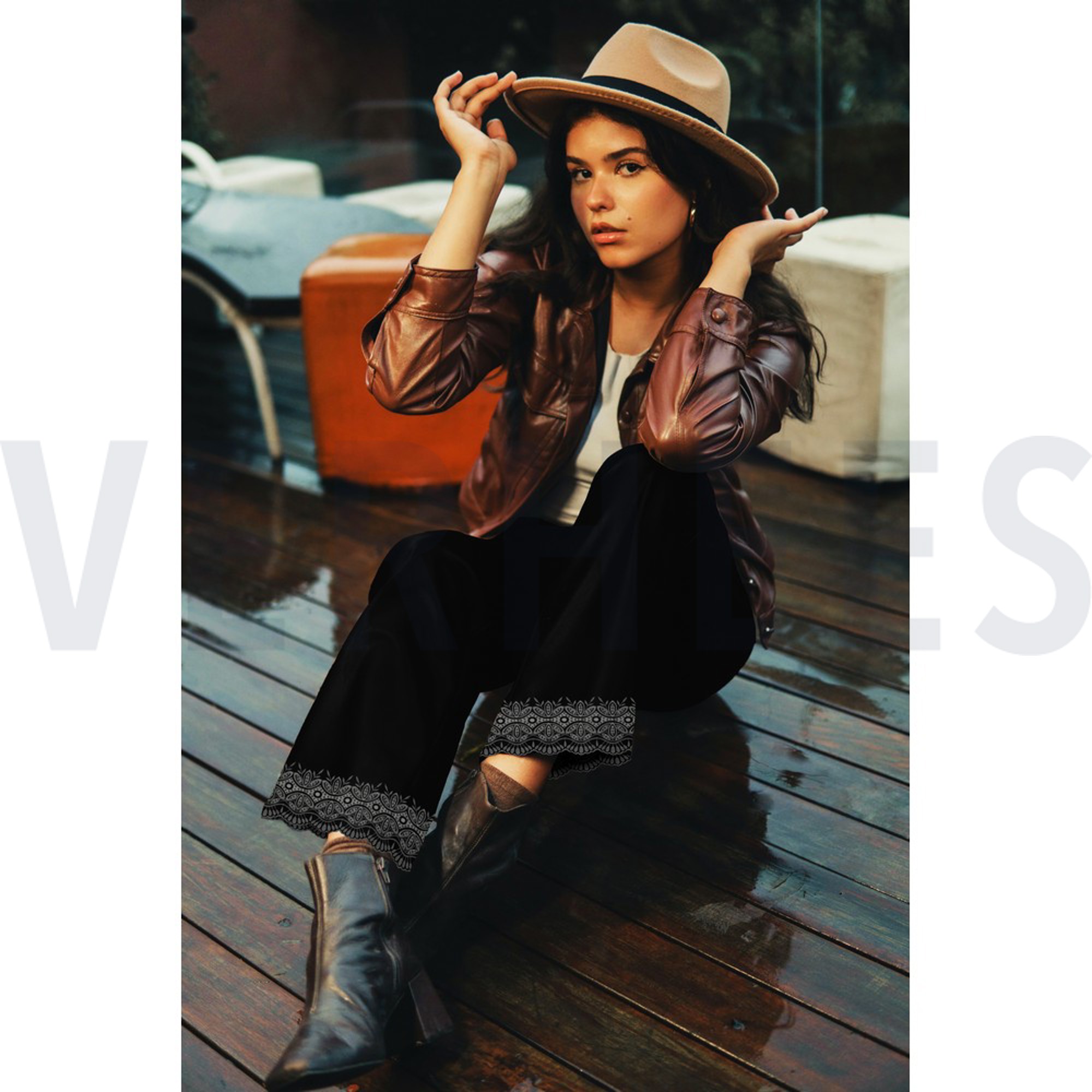 LINEN ONE-SIDE BORDER ECRU (high resolution) #6