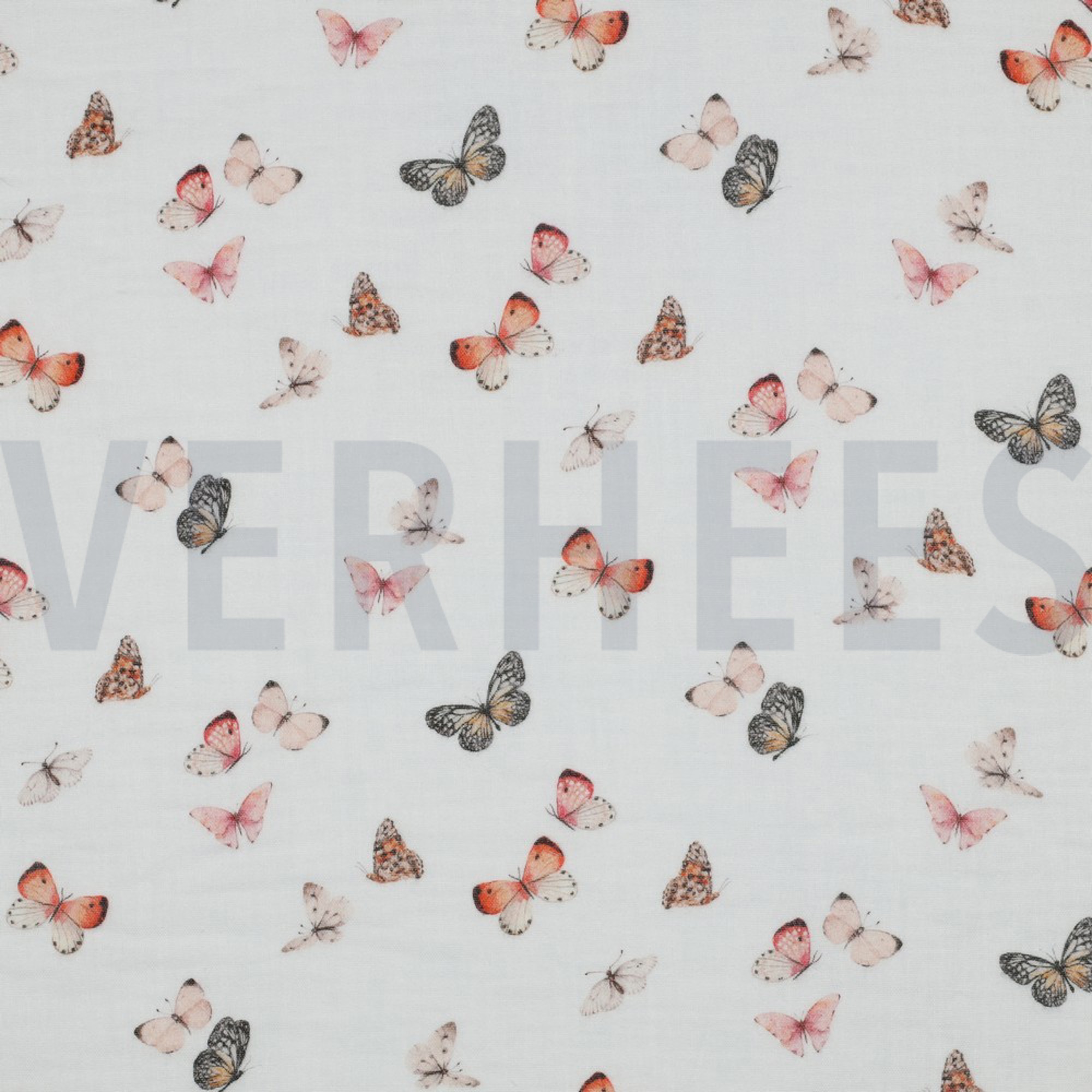 DOUBLE GAUZE DIGITAL BUTTERFLIES WHITE (high resolution) #6