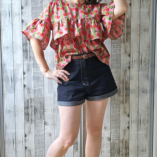 POPELINE DE COTON FRUITS ROSE #7