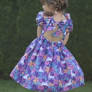 FINE POPLIN FLOWERS AND UNICORNS COBALT (thumbnail) #6