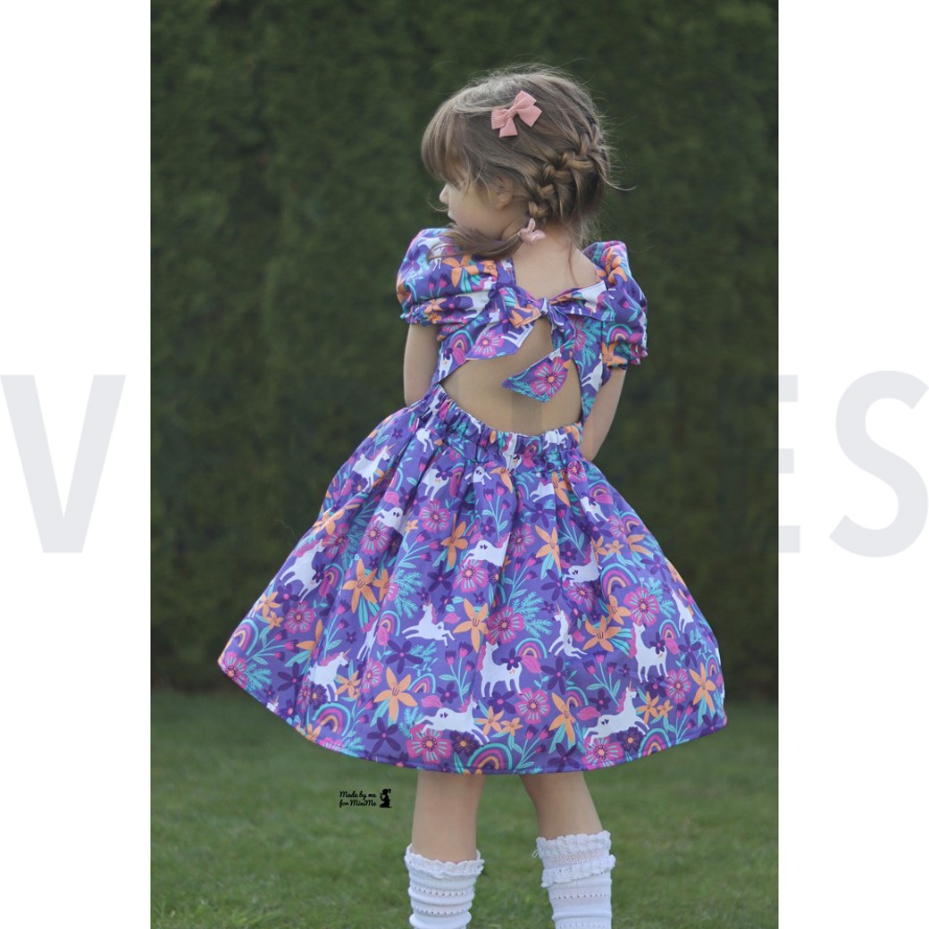 FINE POPLIN FLOWERS AND UNICORNS COBALT #6