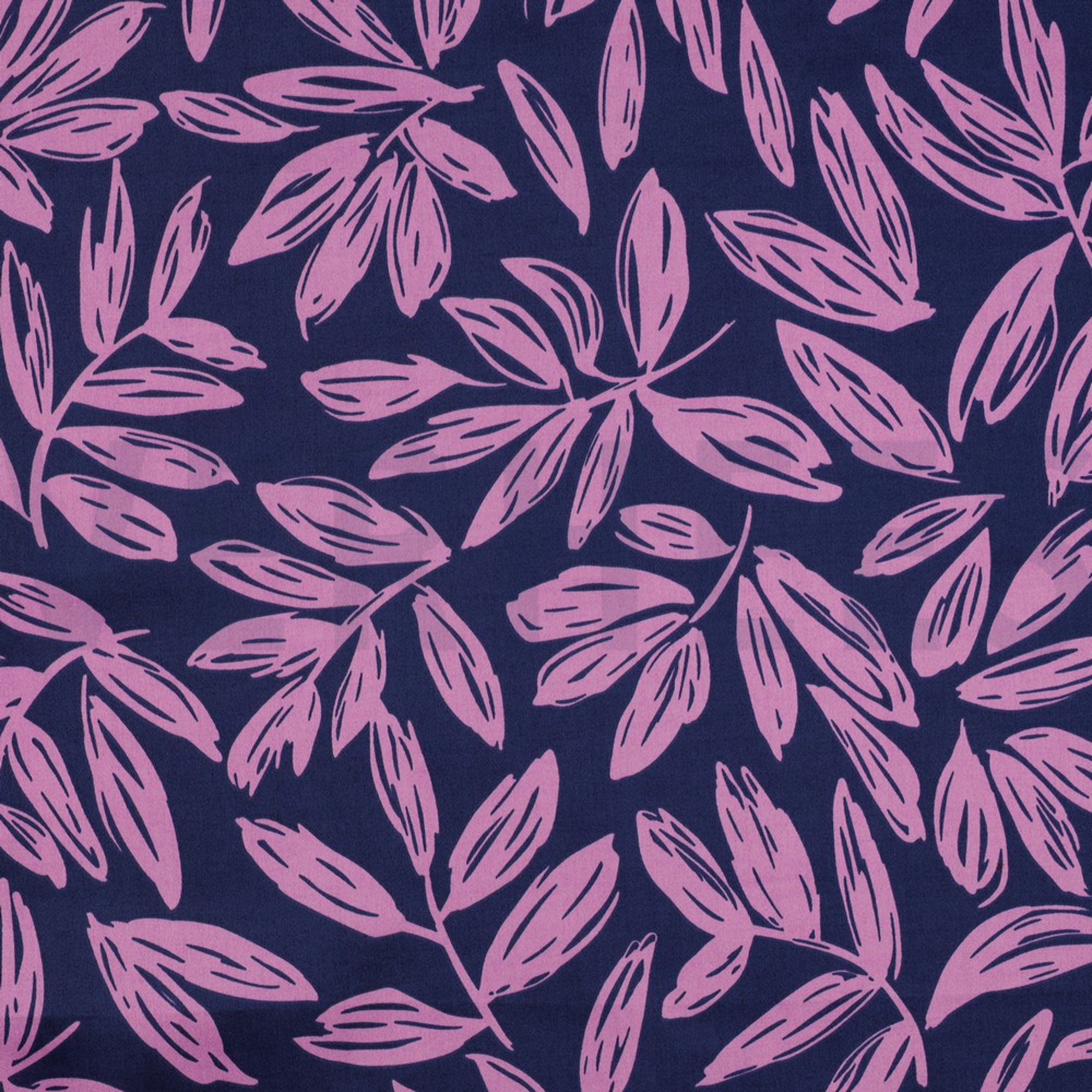 COTTON SATIN LEAVES NAVY (high resolution) #6