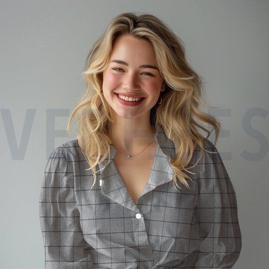 CHECKS GREY MELANGE/OCHRE #7