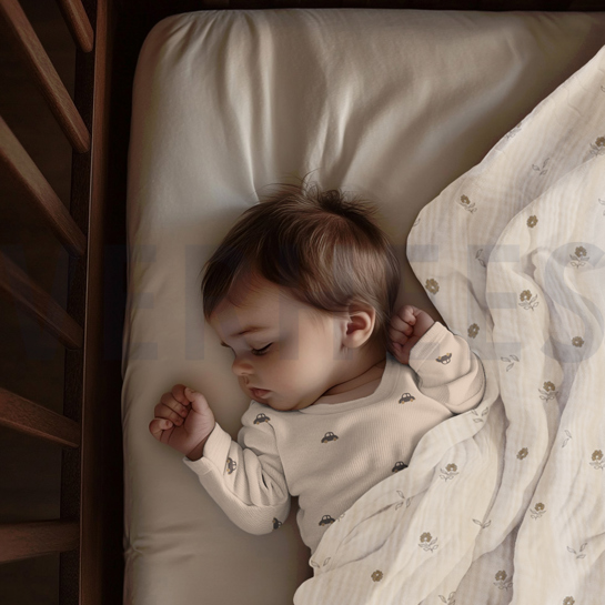 DOUBLE GAUZE GOTS NATURAL FLOWERS NATURAL #7