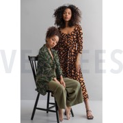 COTTON SATIN GEOMETRIC DARK BROWN (thumbnail) #6