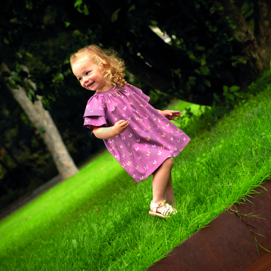 POPLIN GOTS BIRDS AND BUTTERFLIES BLUE #7